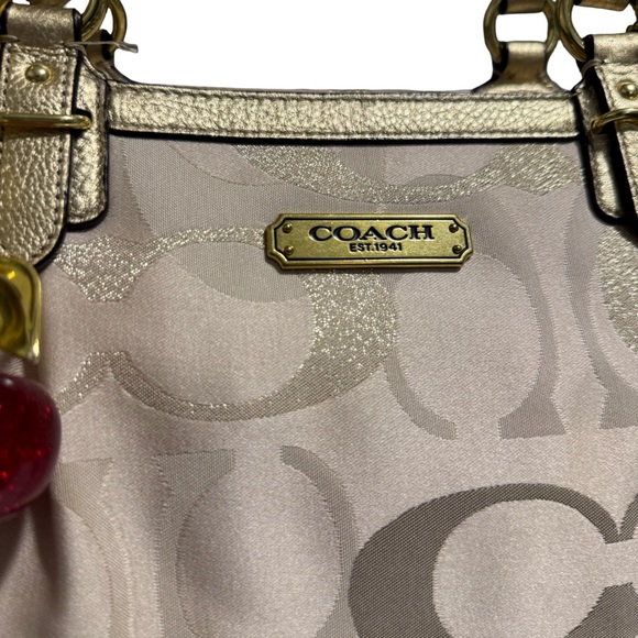 Coach Metallic Gold and Cream Tote - Picture 5 of 10